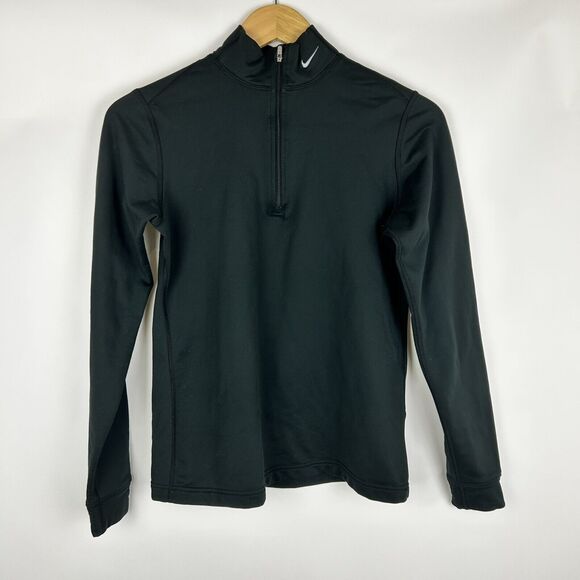 Women's Nike Fit Dry Athletic 1/4 Zip Up Long Sleeve Large H7 NAC 254806-010 - Picture 1 of 6